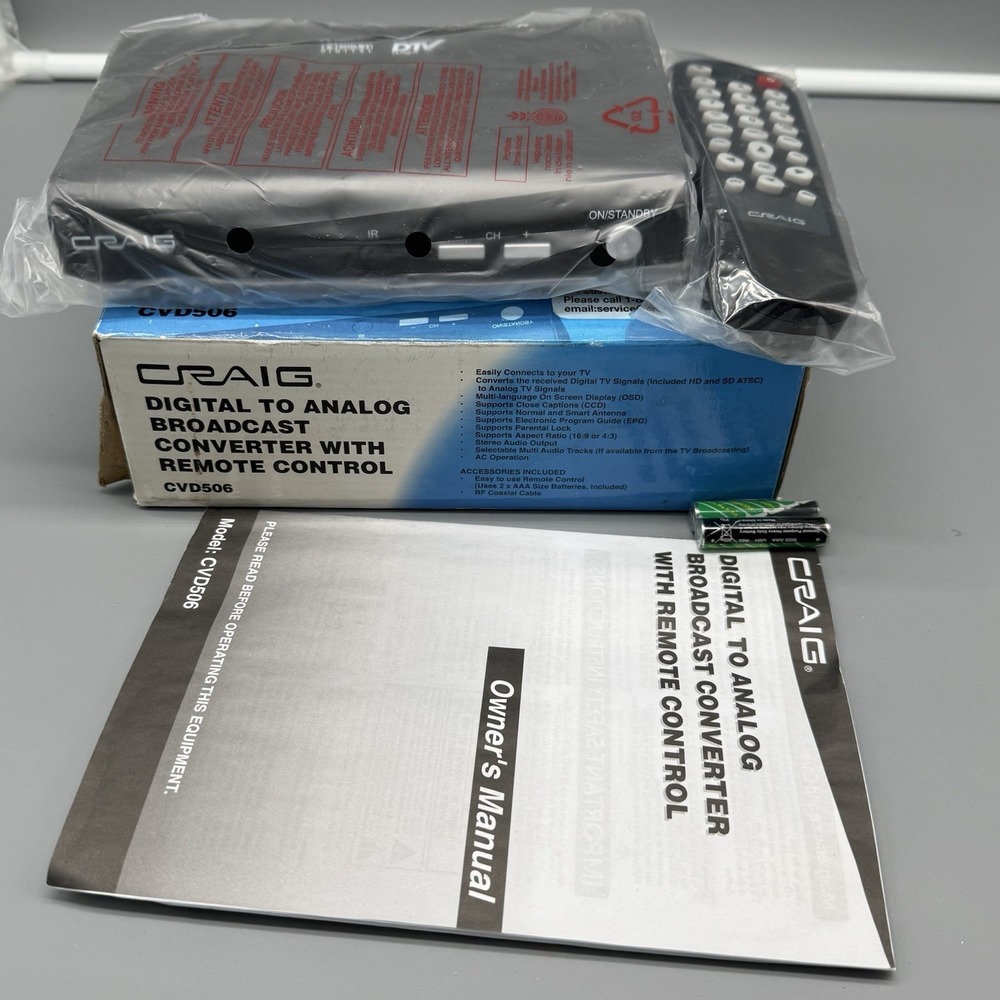 Craig CVD506 Analog‎ to Digital Broadcast Converter With Remote Control